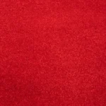Close-up texture of vibrant red twist pile carpet.